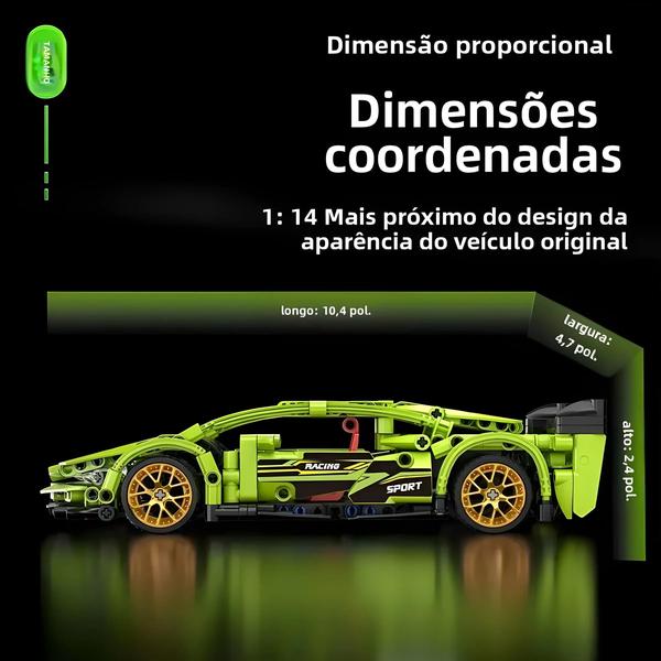 Imagem de 504 Peças de Blocos de Construção para Carro - Aprendizagem Precoce e Desenvolvimento da Inteligência