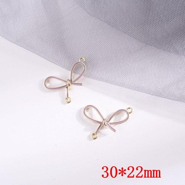 Imagem de 50pcs/lot Liga Gota Óleo De Desenho Animado Bow Shape Two Hanger Bowknot Floating Locket Charms Diy Jewely Brinco Acessório Encantos