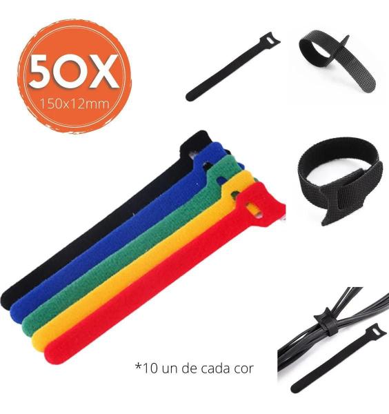 50Pçs Presilha Fita Abraçadeira Organizador De Cabos E Fios - Ed Tronics Imagem de 50Pçs Presilha Fita Abraçadeira Organizador De Cabos E Fios