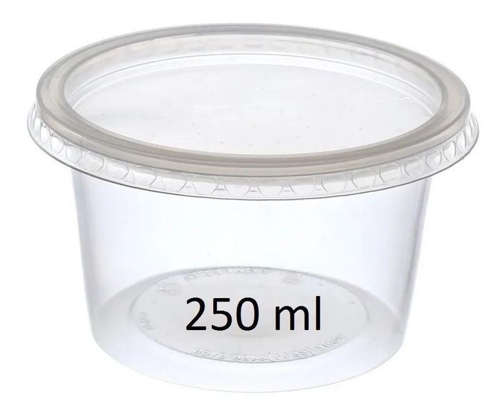 Imagem de 50u Pote Descartável Redondo Freezer E Microondas 250ml 2pct