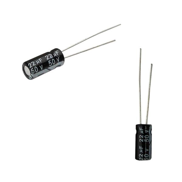 Imagem de 50x Capacitor Eletrolítico 22uf x 50v 105º Kit c/50 Peças