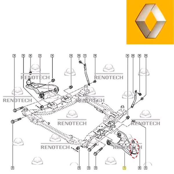 Imagem de 545011697r - pivô da bandeja - motores 1.6 16v k4m / 2.0 16v f4r - a partir de 2012 - duster / oroch