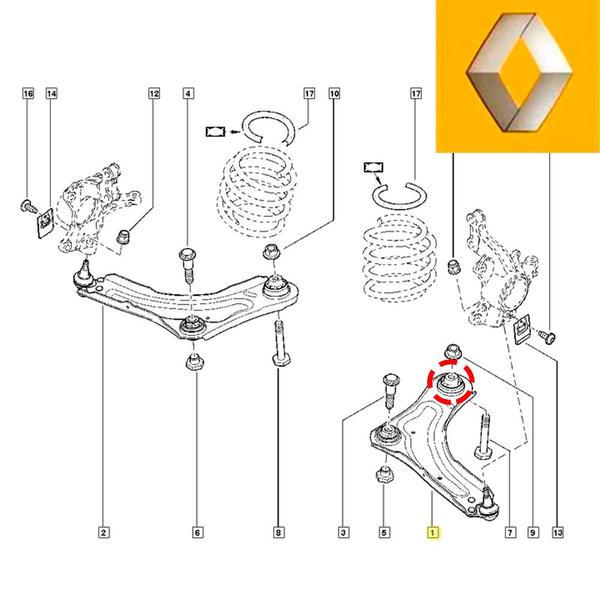 Imagem de 545018194r - bucha traseira da bandeja - motores 1.6 16v k4m / 2.0 16v f4r / 2.0 16v m4r - a partir de 2011 - fluence