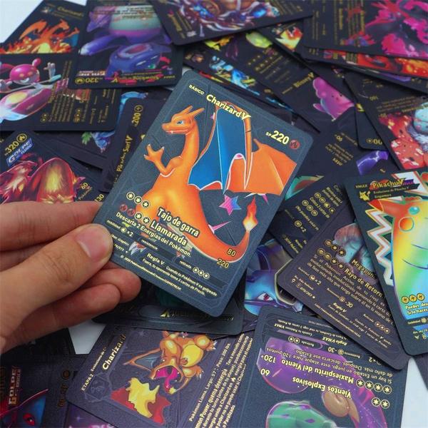 Imagem de 55 Cartas de Pokemon Pretas Deck Preto Lote de Cards Black Pikachu Vmax, Gx, V