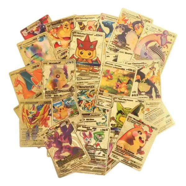 Imagem de 55  Cartas Pokemon Folha De Ouro Edição Limitada Sem Repetiç