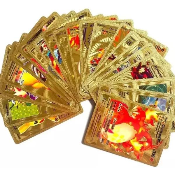 Imagem de 55  Cartas Pokemon Folha De Ouro Edição Limitada Sem Repetiç