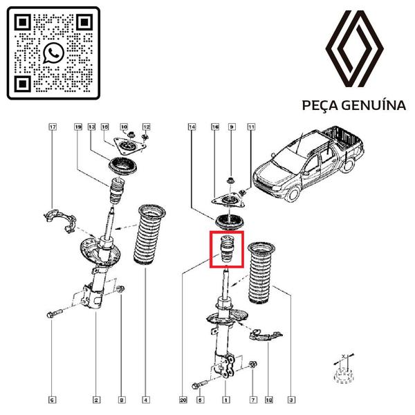 Imagem de 552402399r - batente interno do amortecedor traseiro - oroch 4x4-4x2/duster 4x4