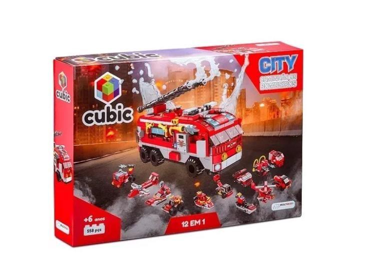 Imagem de 558 Peças 12 Em 1 Caminhão De Bombeiros Compativel Lego City