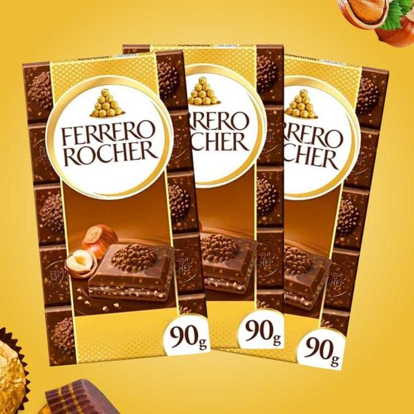 Imagem de 5cxs Barra De Chocolate Ao Leite FERRERO ROCHER 90g- 40un