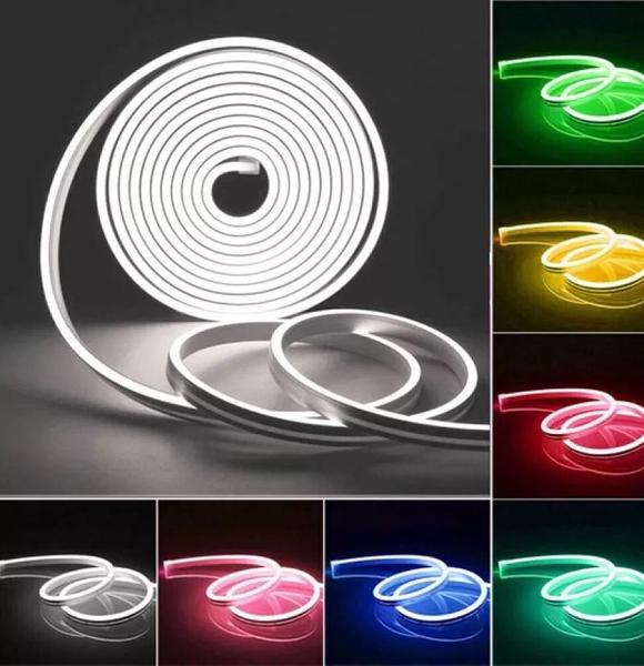 Imagem de 5m Mangueira Led Neon Corte 2,5cm Flex 12v + Fonte Bivolt