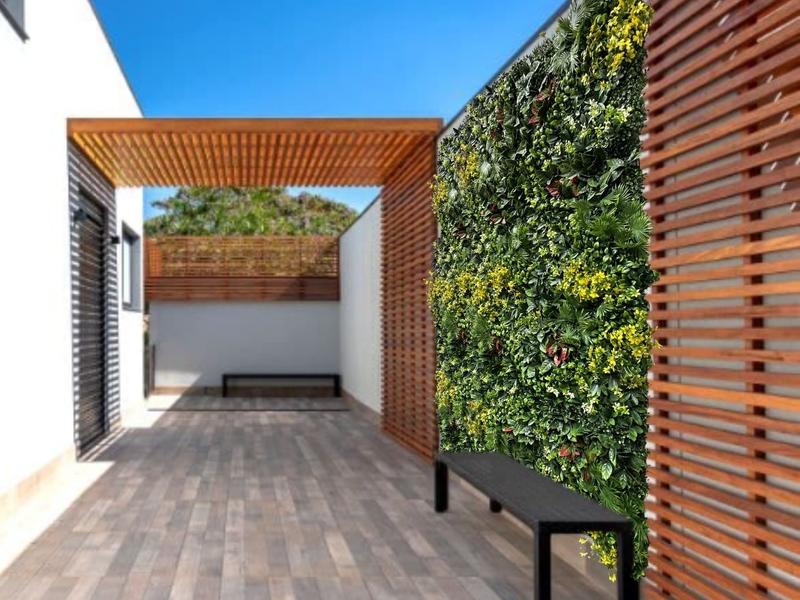 Imagem de 5m² de Placas Artificiais Jardim Vertical Permanente Luxuoso Proteção contra os Raios Solares