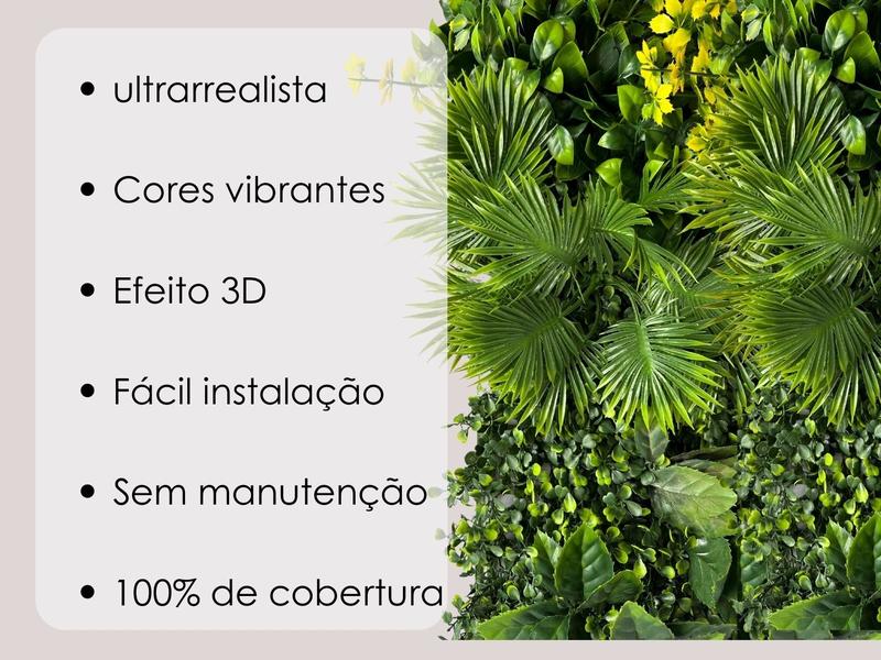 Imagem de 5m² de Placas Artificiais Jardim Vertical Permanente Luxuoso Proteção contra os Raios Solares