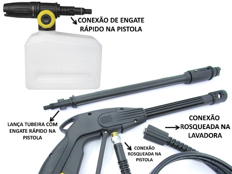 Imagem de 5mt Mangueira Kit Snow Foam Lavor Magnum Turbo Lavadora Alta Pressão