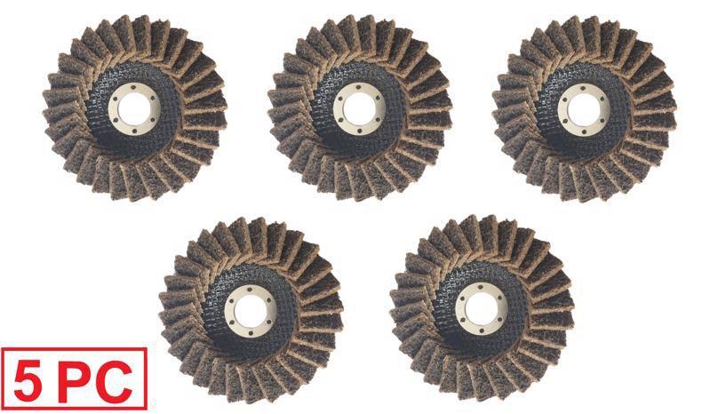 5pc disco flap manta abrasiva 115mmx22,23mm marrom grosso - OMEGA Imagem de 5pc disco flap manta abrasiva 115mmx22,23mm marrom grosso