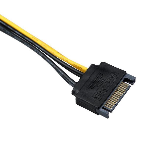5pcs cabo de alimentação Sata 15 pinos a 6 pinos Pci Express Pci-e cabo de cabo Sata - HUOGUO Imagem de 5pcs cabo de alimentação Sata 15 pinos a 6 pinos Pci Express Pci-e cabo de cabo Sata