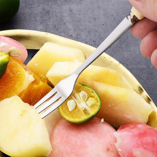 Imagem de 5pcs Inoxidável Aço Fruit Fork Creative Cute Fruit Dessert Fork Cat's Claw Cake Fork Children Eat Fruit Small Fork Garfos