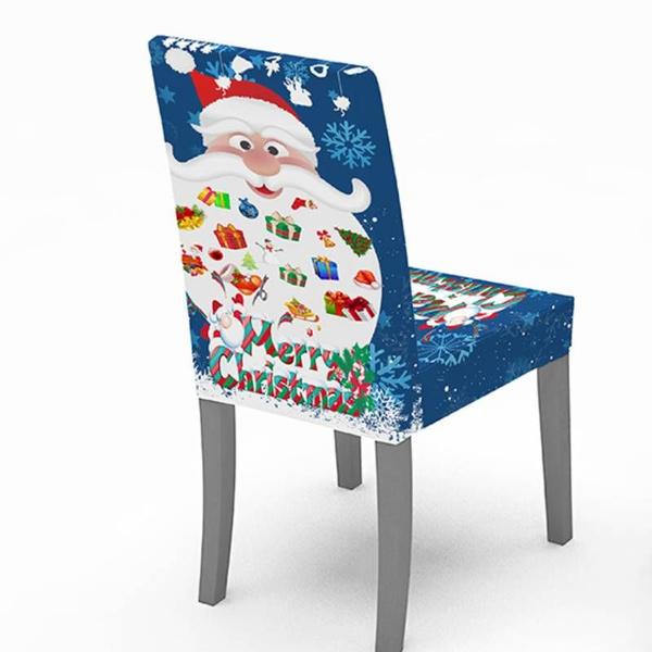 Imagem de 5pcs Natal Decoração Toalha de Mesa Capa de Cadeira, Alongamento