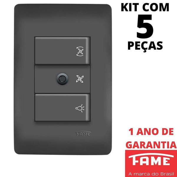 Imagem de 5un Controlador Para Ventilador Bivolt Habitat Black FAME