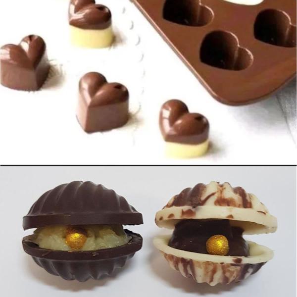 Imagem de 5un Forma Silicone Bombons Sortidos Moldes finos Chocolate