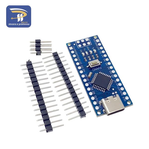 Imagem de 5V Mini Tipo-C Nano 3.0 USB V3.0 ATmega328P CH340G Placa Microcontroladora Para Módulo Arduino 16M