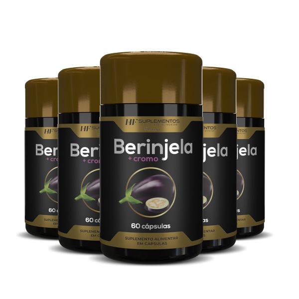 Imagem de 5x berinjela + cromo premium 60caps hf suplementos