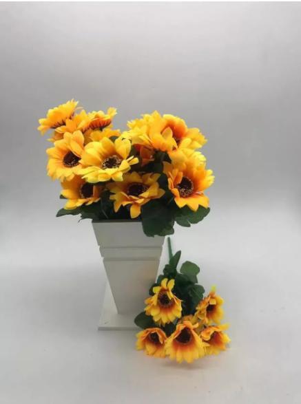 Imagem de 5x Buque Galho De Girassol Artificial 35 Florzinhas