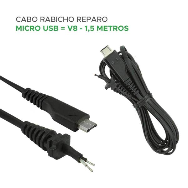 Imagem de 5x Cabo Rabicho Reparo Micro Usb / V8 - 1,5 Metros Original