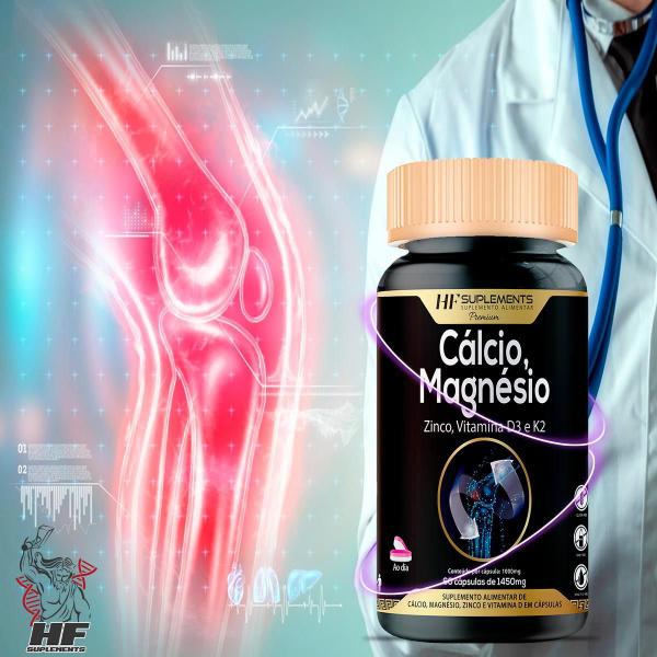 5X Calcio Magnesio Zinco Vitamina D 60Caps Hf Suplementos - HF Suplements Imagem de 5X Calcio Magnesio Zinco Vitamina D 60Caps Hf Suplementos