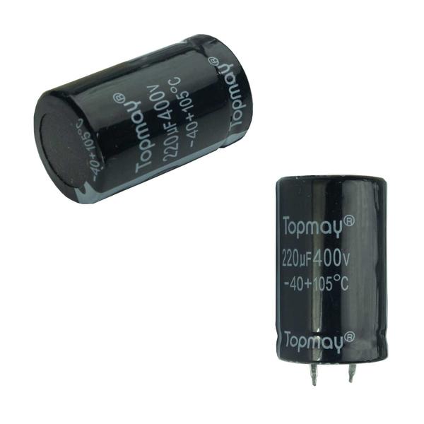 Imagem de 5x Capacitor Eletrolítico 220uf x 400v 105º Kit c/ 5 Peças