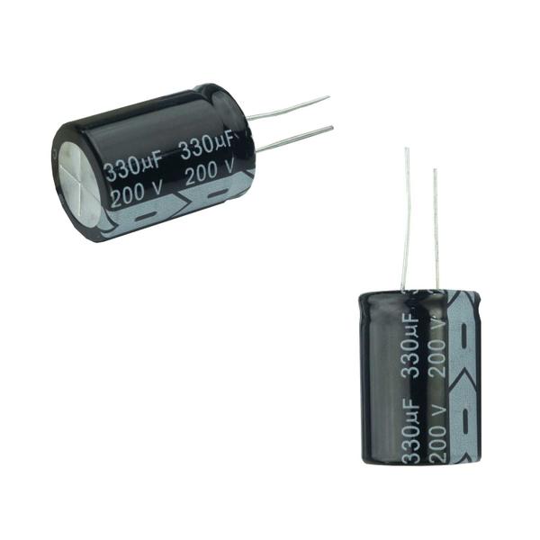 Imagem de 5x Capacitor Eletrolítico 330uf x 200v 105º Kit c/ 5 Peças