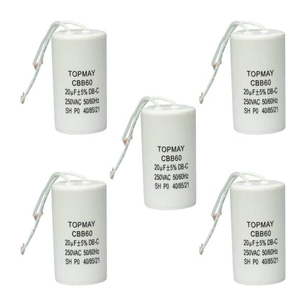 Imagem de 5x Capacitor Partida 20uf - 250v P/ Motor Portão Eletrônico