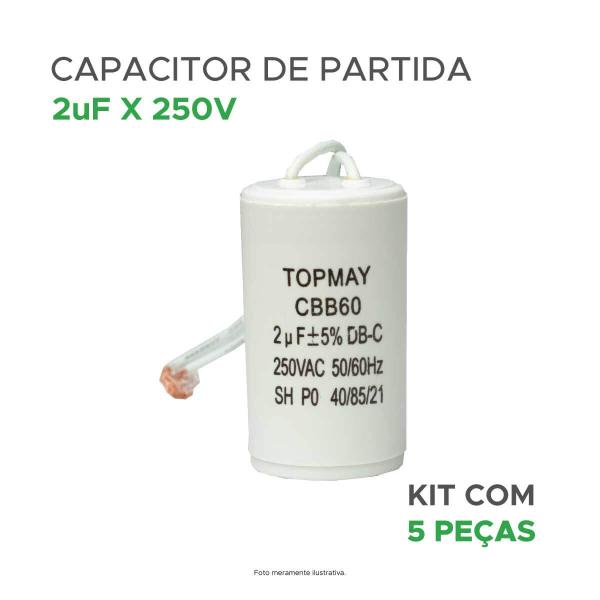 Imagem de 5x Capacitor Partida 2uf - 250v P/ Motor Portão Ventilador