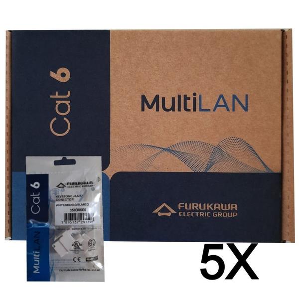 Imagem de 5x Conector Keystone C6 Fêmea Furukawa Multilan Rj45 Tomada