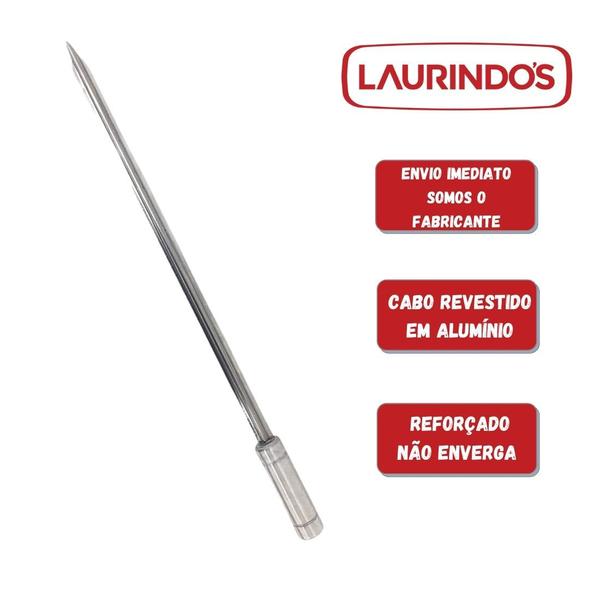 Imagem de 5x Espeto Espada Inox 40cm Cabo Revestido Alumínio Churrasco