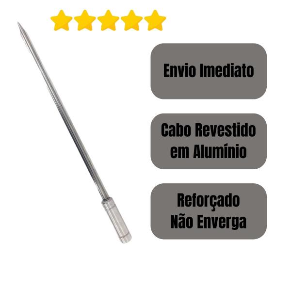 Imagem de 5x Espeto Espada Inox 70cm Lâmina 2mm Espessura Não Enverg