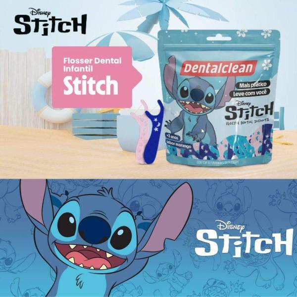 Imagem de 5X Fio Dental Flosser Infantil Stitch Morango - Dentalclean