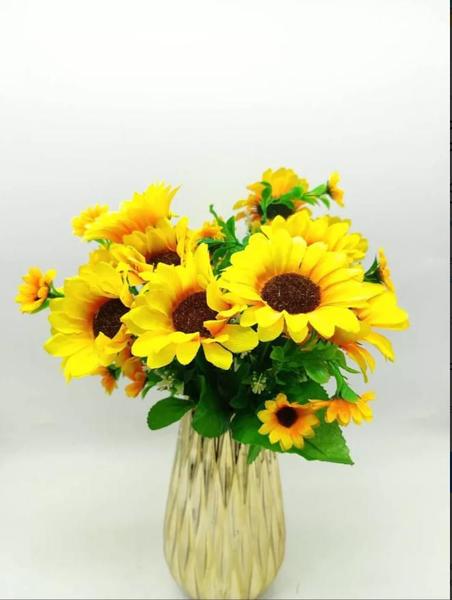 Imagem de 5x Flor Buque Girassol Com 65 Flores Grandes E Pequenas