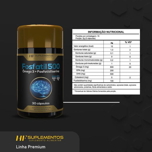 Imagem de 5X Fosfatil 500 Omega 3 + Fosfatidilserina 30Caps Hf