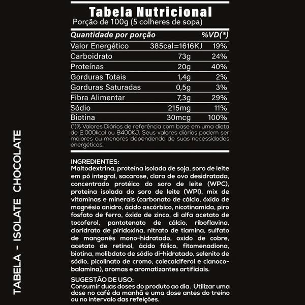 Imagem de 5x isolate mass hipercalorico proteinas nobres 2kg chocolate