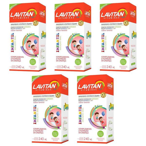 Imagem de 5x Lavitan infantil rico em vitaminas e minerais 240ml sabor laranja cimed