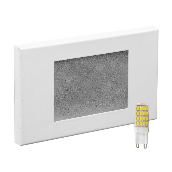 Imagem de 5X Luminária Parede escada balizador Embutir Cx 4x2 Branco +LED G9 ST1314