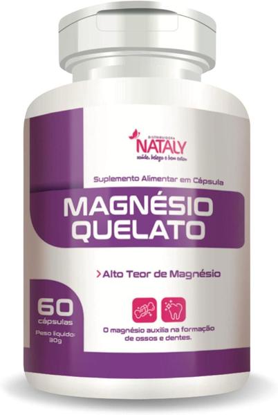 Imagem de 5x Magnésio Quelato 260mg Por Porção 60 Caps Nataly