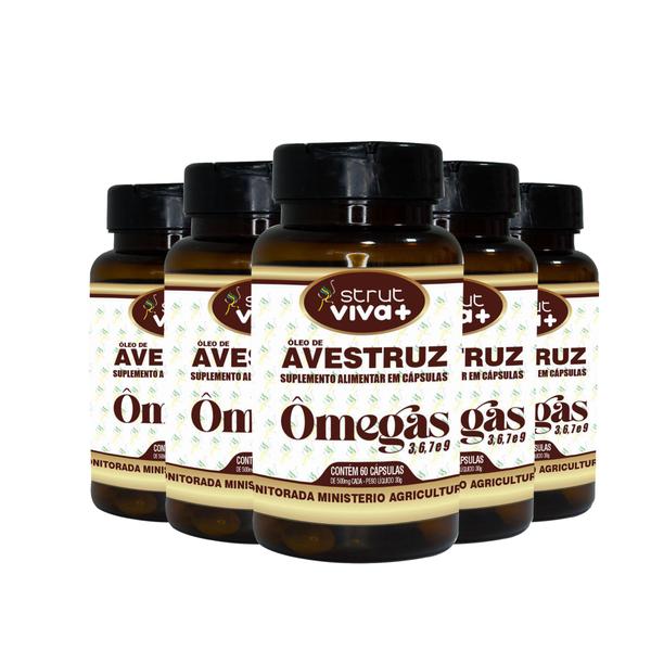 5x oleo de avestruz strut original omega 3 6 7 9 hf suplements - Genuinamente Strut Imagem de 5x oleo de avestruz strut original omega 3 6 7 9 hf suplements