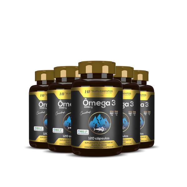 Imagem de 5X Omega 3 Concentrado Meg 3 120 Caps Premium Hf Suplementos