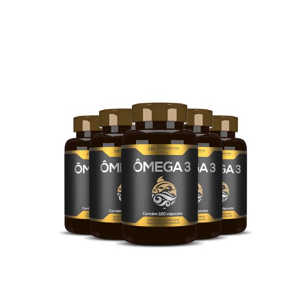 Imagem de 5x omega 3 oleo de peixe premium 120caps hf suplementos