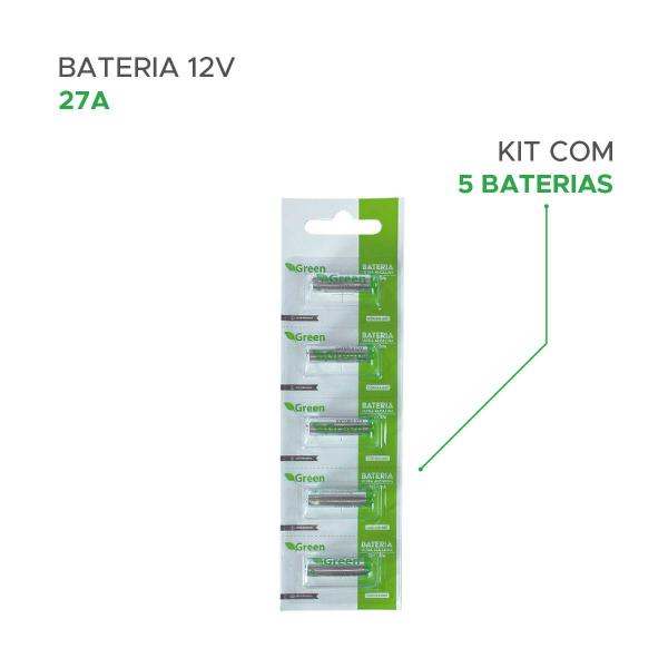 Imagem de 5x Pilhas Bateria 12v A27 Controle Alarme Portão Cartela