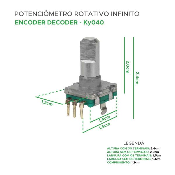 Imagem de 5x Potenciômetro Rotativo Infinito Encoder Decoder - Ky040