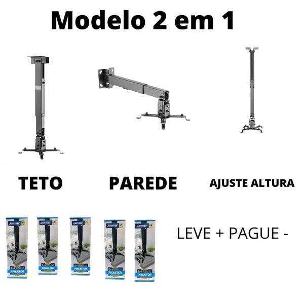 Imagem de 5x Suporte de Teto ou Parede para Projetor 2 em 1 - MT-305-PR