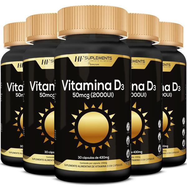 Imagem de 5x vitamina d3 2000ui 30caps premium hf suplements