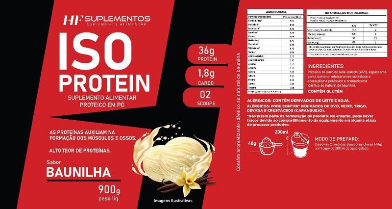 Imagem de 5x whey isolado protein baunilha 900g hf suplementos